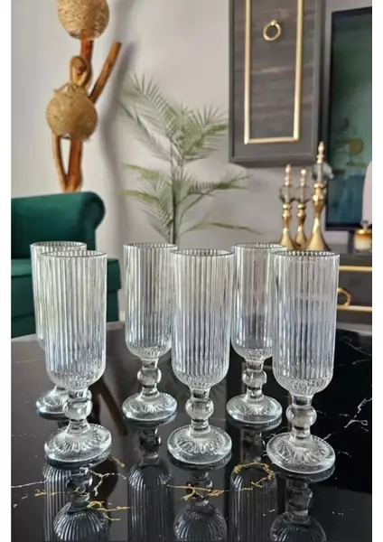 6’lı Julia Ayaklı Kahve Yanı Bardak Seti (165 ml) - 1