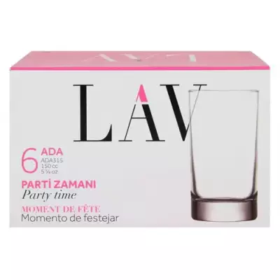 6lı LAV LV-ADA315F Ada Kahve Yanı Su Bardağı 150 ml - 2