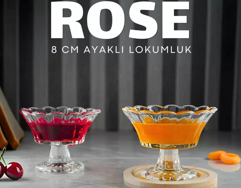 6lı Rose Ayaklı Kahve Yanı Lokumluk - 1
