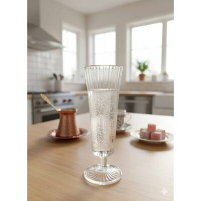 6'lı Valeria Ayaklı Flüt Cam Bardak - 3