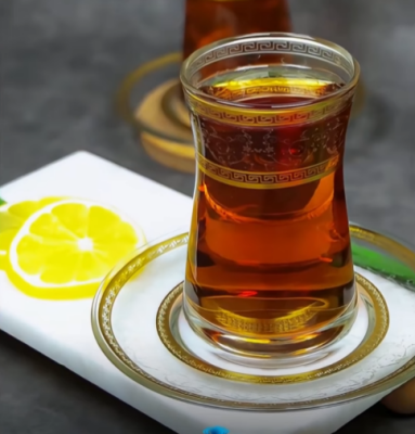 Elmas Desenli Çay Seti 12 Parça (6 Bardak + 6 Bardak Altlığı) - 3