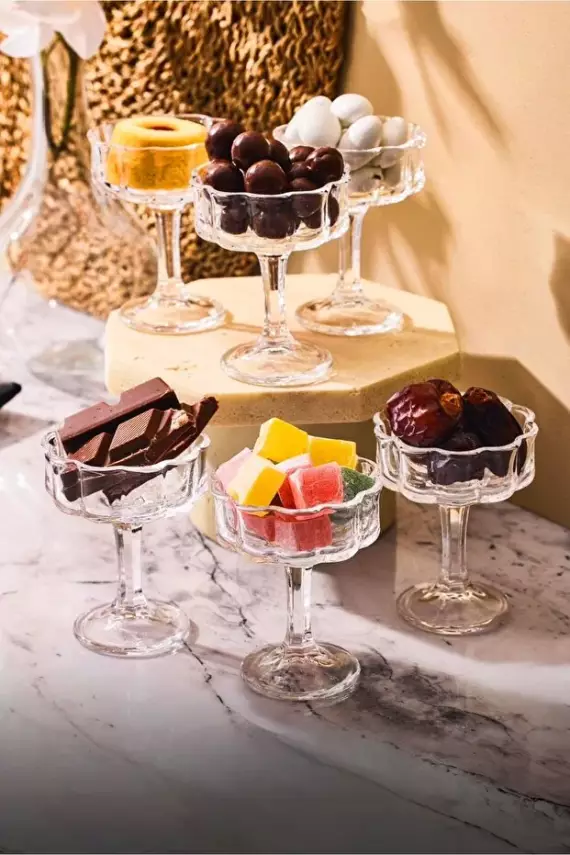 Lavin Papatya Model Cam Kahve Yanı Lokumluk | Sunumluk - 1