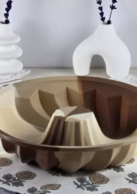 Silikon Kek Kalıbı - Yuvarlak Spiral Desenli Kalıp - Isıya Dayanıklı - 2