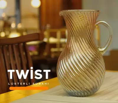 Twist Lüsterli Cam Sürahi | Şık Sunum - 1