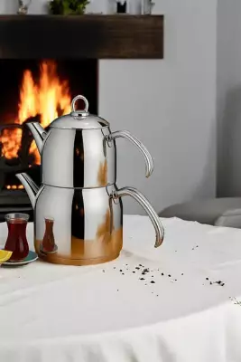 Valeriya Metal Kulplu Mini Boy Çaydanlık Takımı - 1