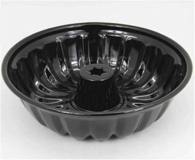 Yanmaz Yapışmaz 18 Dilimli 28 cm Emaye Kek Kalıbı (Siyah) - 3