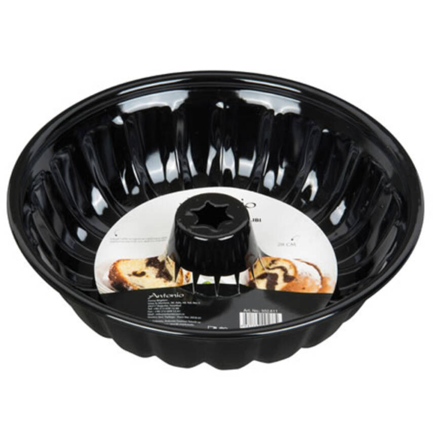 Yanmaz Yapışmaz 18 Dilimli 28 cm Emaye Kek Kalıbı (Siyah) - 1