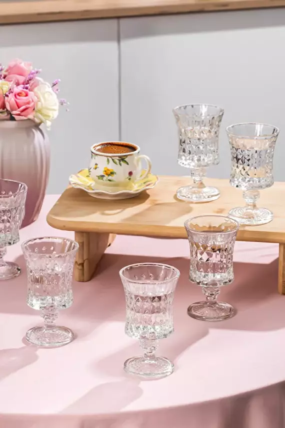 Yasemin 6’lı Kahve Yanı Cam Bardak Takımı - 1